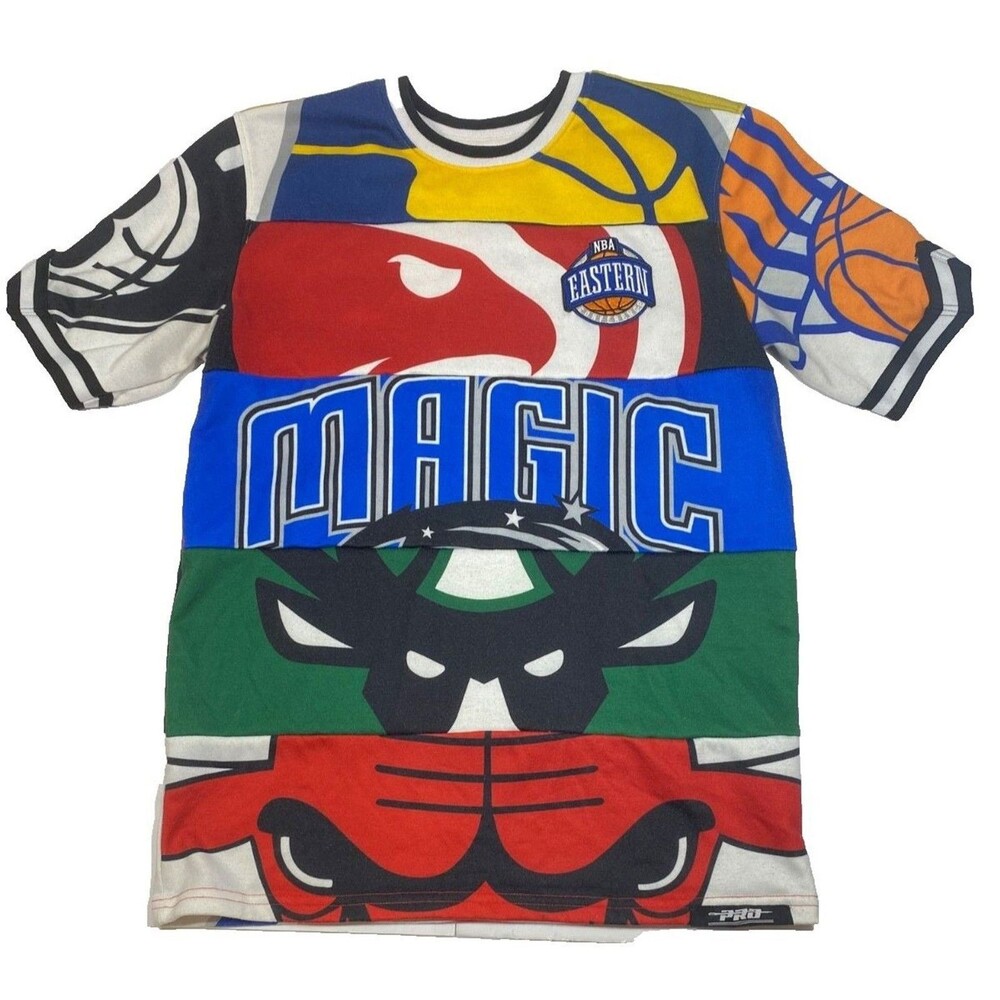 Vintage NBA Eastern Conference Shirt Men S~Knicks~Celtics~Pistons~76ers~Y2K RARE